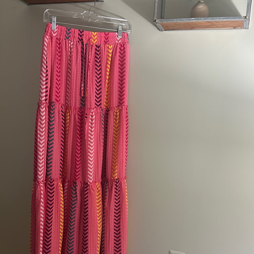 Vibrant Pink Chevron Women's Skirt